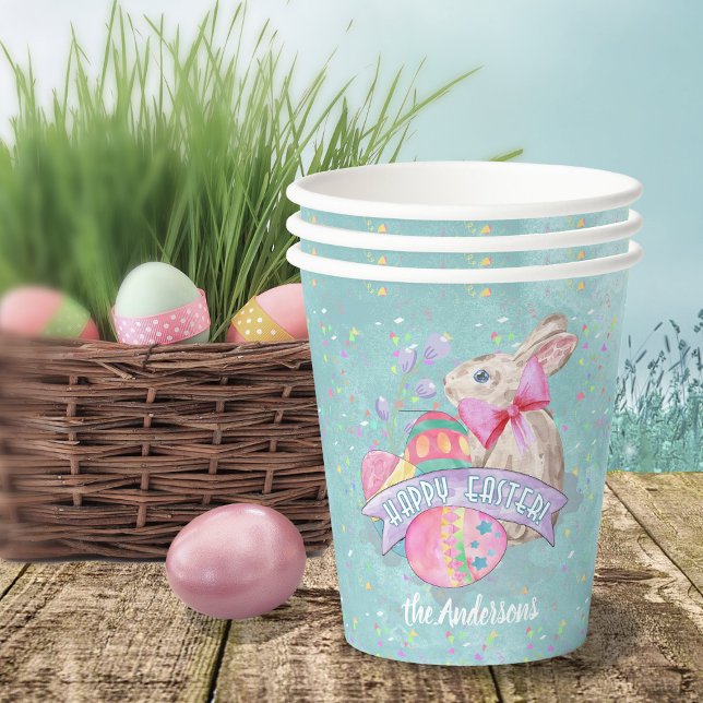 Easter Bunny, Eggs and Confetti ID377 Paper Cups (Creator Uploaded)