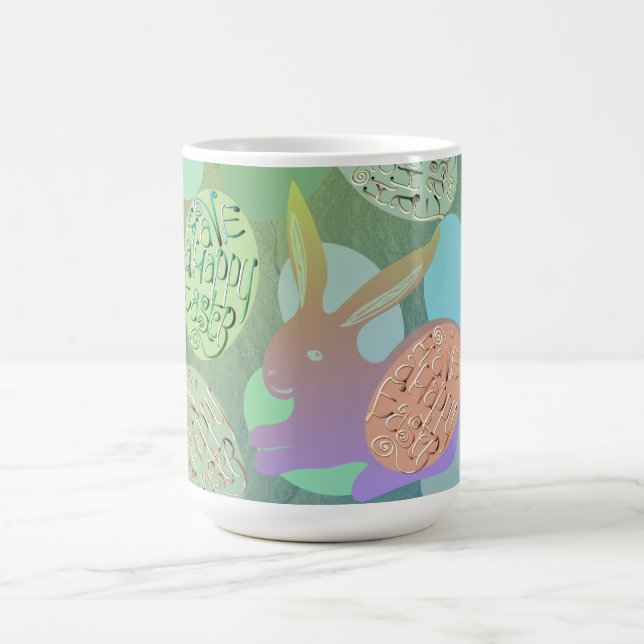 Easter Bunny Eggs "Happy Easter" Coffee Mug (Center)