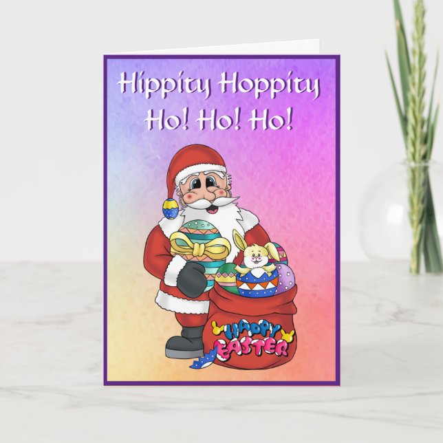Easter Bunny Eggs Holiday Card (Front)