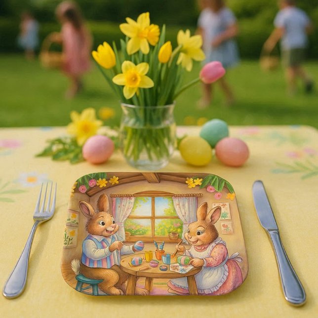 Easter Bunny & Eggs Holiday  Paper Plate (Creator Uploaded)