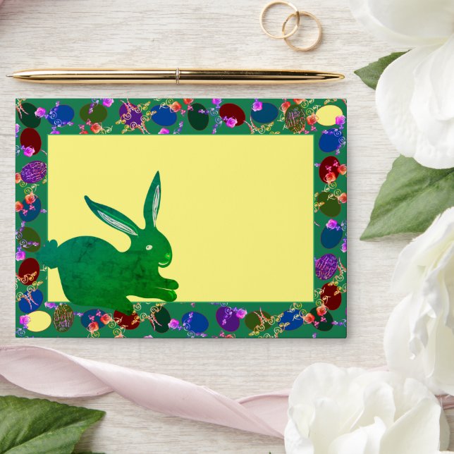 Easter Bunny & Eggs Self Addressed Envelope (Wedding)