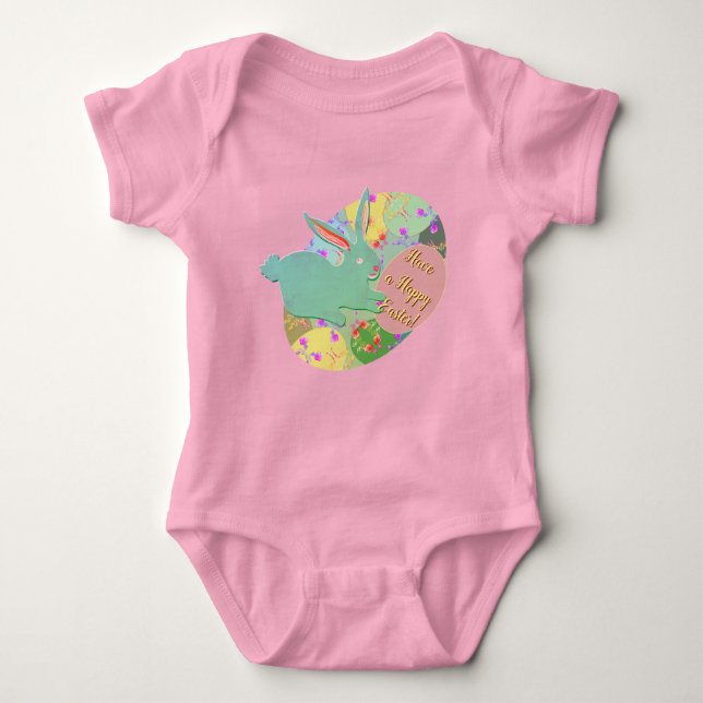 Easter Bunny Eggs T-Shirt Baby Bodysuit (Front)