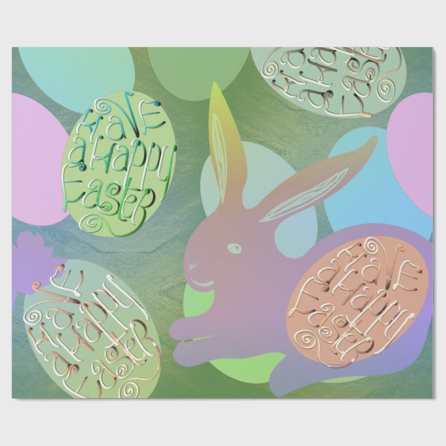 Easter Bunny Eggs  Wrapping Paper (Flat)