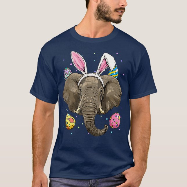 Easter Bunny Elephant Funny Easter Elephant T-Shirt (Front)