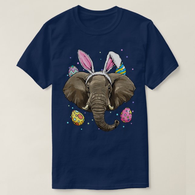 Easter Bunny Elephant Funny Easter Elephant  T-Shirt (Design Front)