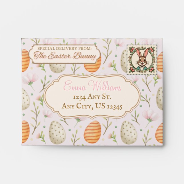 Easter Bunny Envelope, Official Mail Envelope (Front)