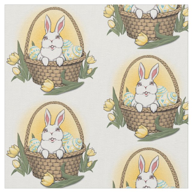 Easter Bunny Fabric Easter Fabrics Personalised (Close Up)