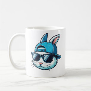 Easter Bunny Face Baseball Cap Sunglasses Rabbit B Coffee Mug