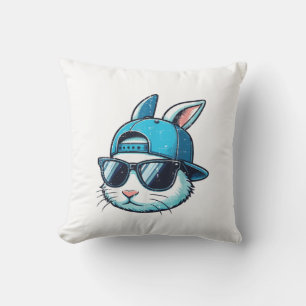 Easter Bunny Face Baseball Cap Sunglasses Rabbit B Cushion