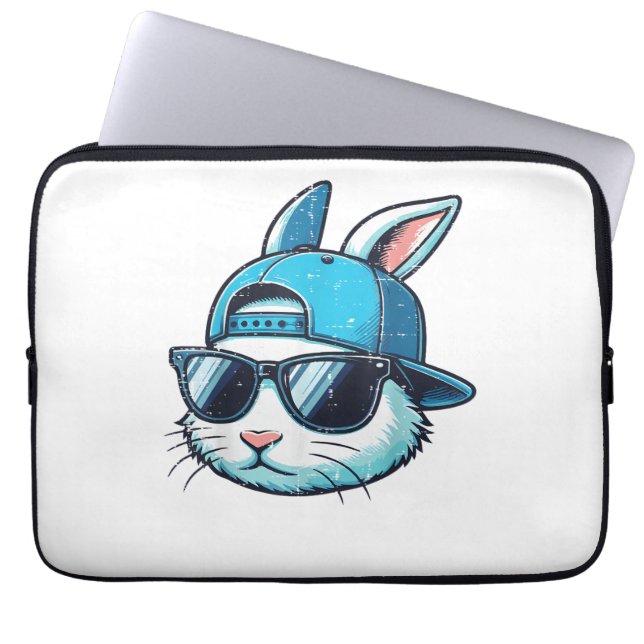 Easter Bunny Face Baseball Cap Sunglasses Rabbit B Laptop Sleeve (Front)