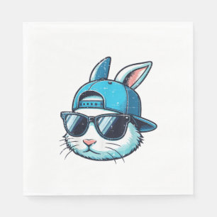 Easter Bunny Face Baseball Cap Sunglasses Rabbit B Napkin