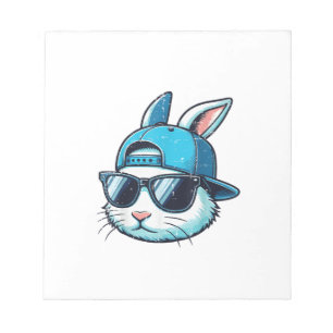 Easter Bunny Face Baseball Cap Sunglasses Rabbit B Notepad