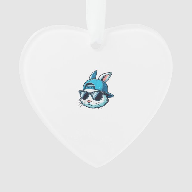 Easter Bunny Face Baseball Cap Sunglasses Rabbit B Ornament (Front)