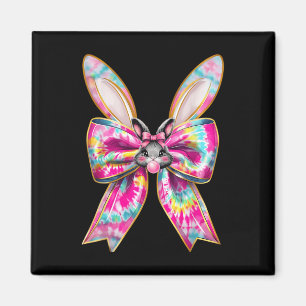 Easter Bunny Face Coquette Bow Happy Easter Day Gi Magnet