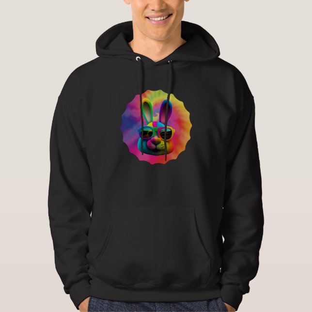 Easter Bunny Face Easter Rabbit cool Easter Bunnie Hoodie (Front)