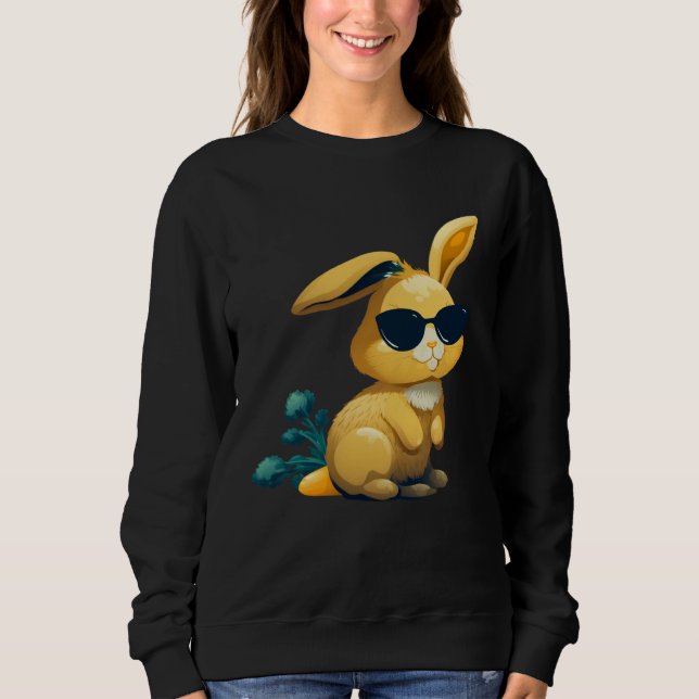 Easter Bunny Face Easter Rabbit cool Easter Bunnie Sweatshirt (Front)