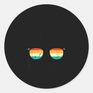 Easter bunny face sunglasses retro rabbit men boyE Classic Round Sticker