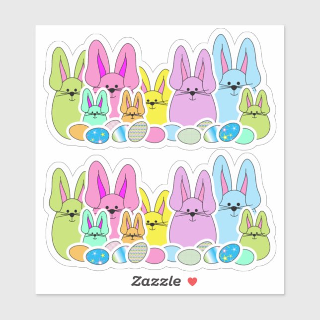 Easter Bunny Family - Kiss-Cut (Sheet)