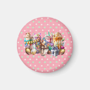 Easter Bunny Fancy Coffee Drinks Magnet