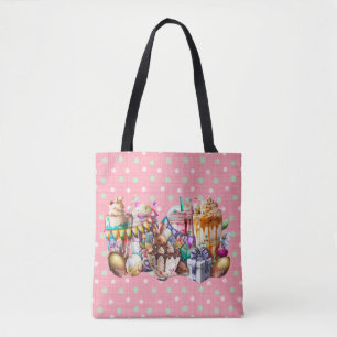 Easter Bunny Fancy Coffee Drinks  Tote Bag