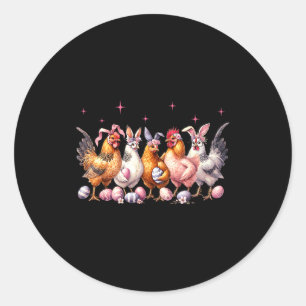 Easter bunny farm chicken bunny ears Easter bunny Classic Round Sticker