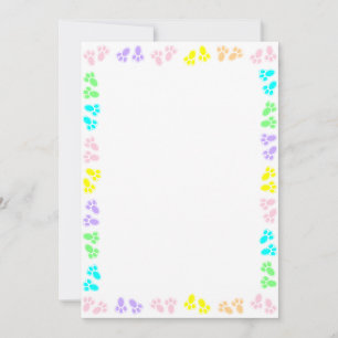 Easter Bunny Feet Custom Border  Invitation