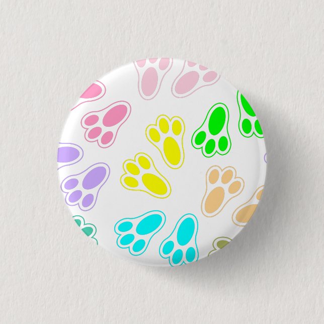 Easter Bunny Feet Pattern Custom 3 Cm Round Badge (Front)