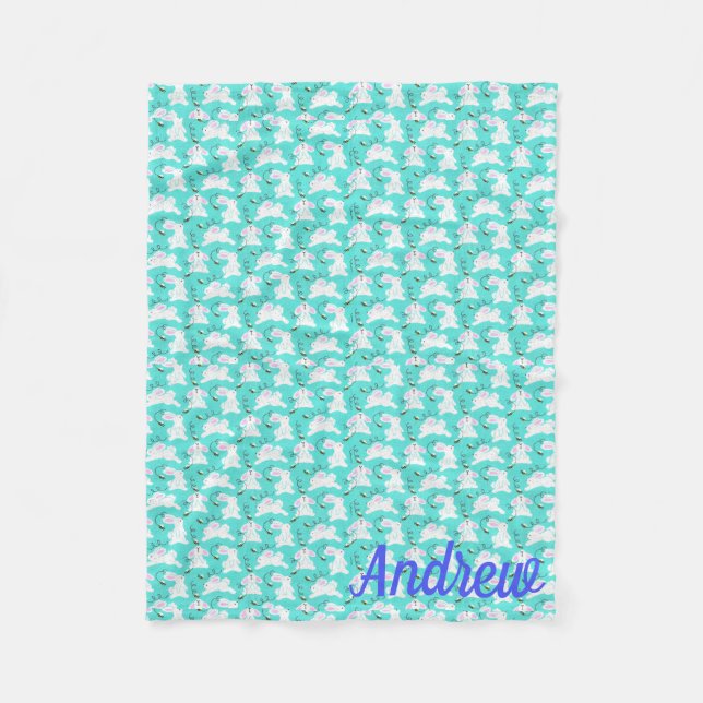 Easter Bunny  Fleece Lap Blanket for Wheelchair (Front)