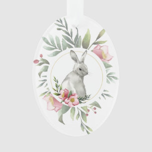 Easter Bunny Floral design Ornament