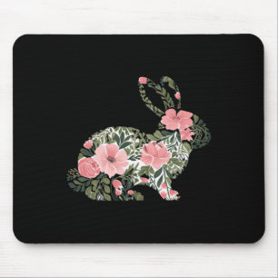 Easter Bunny Floral Spring Rabbit Cute Bunny Women Mouse Pad
