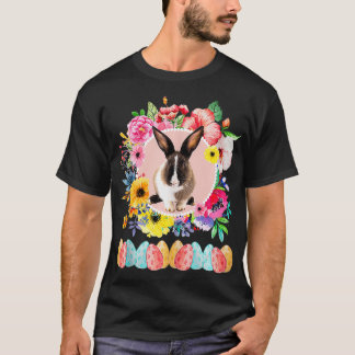 Easter Bunny Flower Egg Hunt Realistic Rabbit Cute T-Shirt