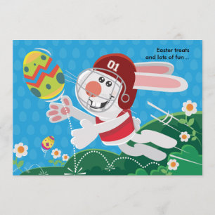 Easter Bunny Football Birthday Invitation