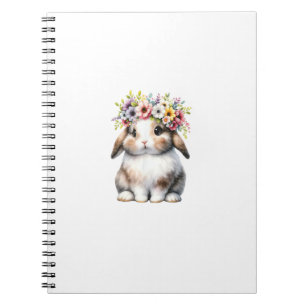 Easter Bunny for Women Girls - Easter Bunny Flower Notebook