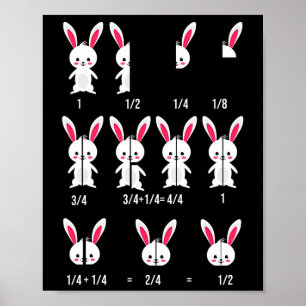 Easter Bunny Fractions Fun - Math Learning Design Poster