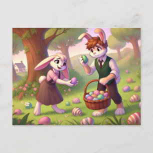 Easter Bunny & Friends - Spring Celebration Holiday Postcard