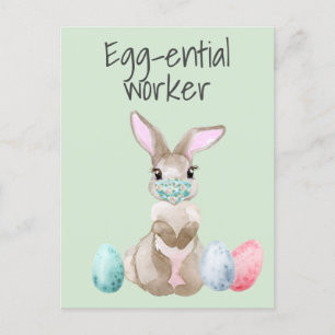 Easter bunny Funny Essential Worker Covid Holiday Postcard