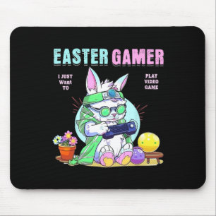Easter Bunny Funny Gamer Video Game Boys Girls  Mouse Pad