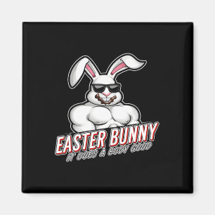 Easter Bunny Funny Gym Gymer Body Magnet