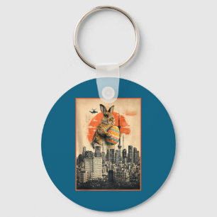 Easter bunny funny japanese kaiju egg hunt joke key ring