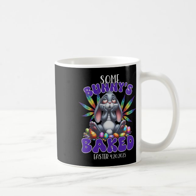 Easter Bunny Funny Weed Smoking Rabbit Day _1  Coffee Mug (Right)