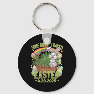 Easter Bunny Funny Weed Smoking Rabbit Day _2 Key Ring