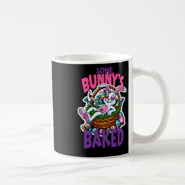 Easter Bunny Funny Weed Smoking Rabbit Day  Coffee Mug (Right)