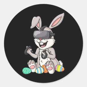Easter Bunny Gamer Fun Eggs Gaming Toddler Boys Ki Classic Round Sticker