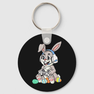 Easter Bunny Gamer Fun Eggs Gaming Toddler Boys Ki Key Ring