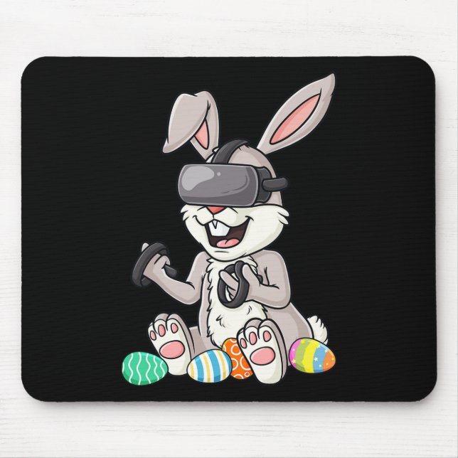 Easter Bunny Gamer Fun Eggs Gaming Toddler Boys Ki Mouse Pad (Front)