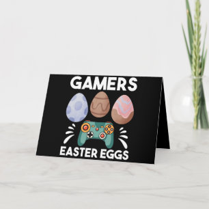 Easter Bunny Gamer Gaming Boy Love Easter Eggs Card