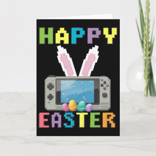 Easter Bunny Gamer With Video Game Controller  Card
