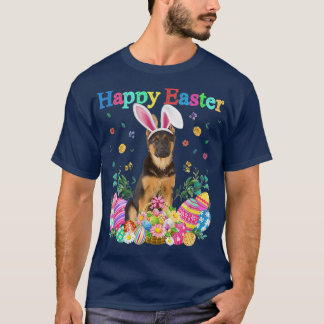 Easter Bunny German Shepherd Dog With Easter Eggs  T-Shirt