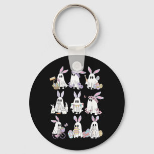 Easter Bunny Ghost Spooky Easter Day Rabbit Lover Key Ring