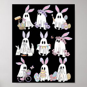 Easter Bunny Ghost Spooky Easter Day Rabbit Lover Poster